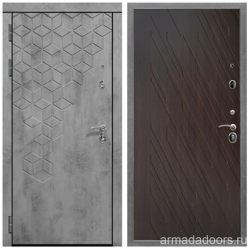 Входная дверь Армада Квадро МДФ панель 16 мм Бетон тёмный; МДФ 16 мм ФЛ-86 Венге структурный
