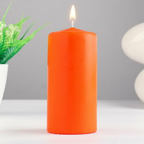 Свеча - цилиндр ароматическая "Апельсин", 6х12.5 см, 35 ч, 283 г, оранжевая