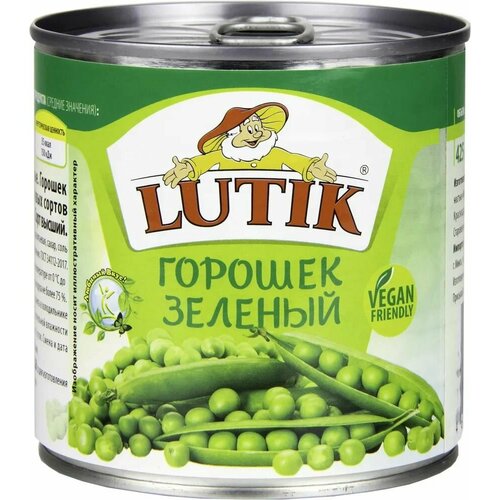 Горошек зеленый 425 мл. Lutik 3 шт.