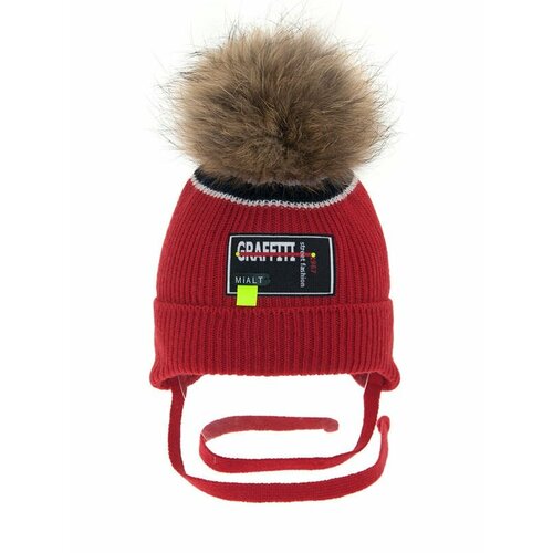 фото Шапка mialt, размер 50-52, красный