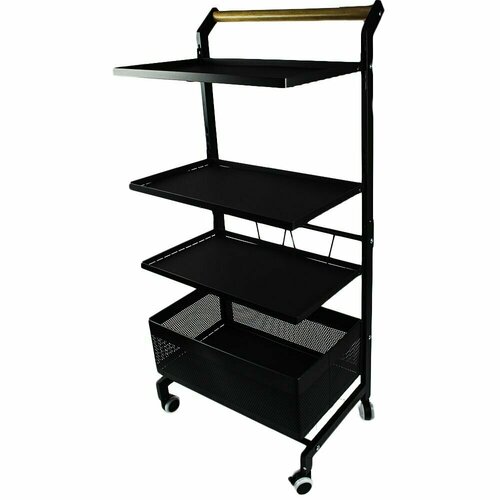 Этажерка тележка металлическая 4-х ярусная на колесах