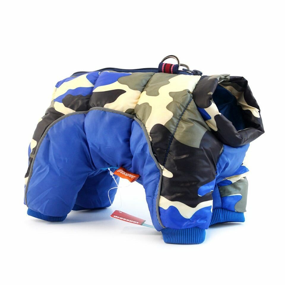 Зимняя куртка для собак / Утепленная, водоотталкивающая, светоотражающая / Размер XXL, темно-синяя - фотография № 9