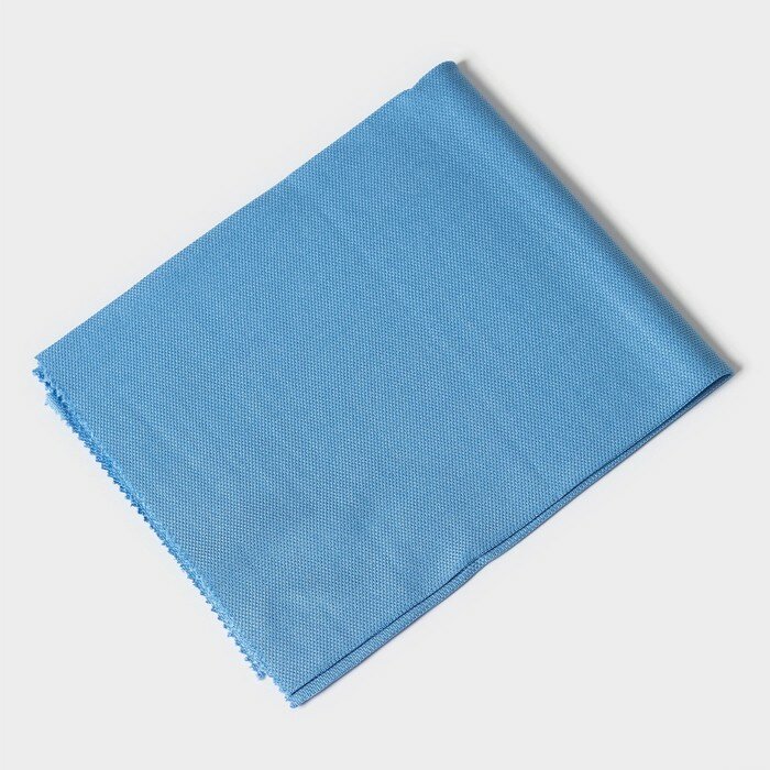 фото Салфетка для стекол и зеркал Доляна, 40×50 см, цвет голубой