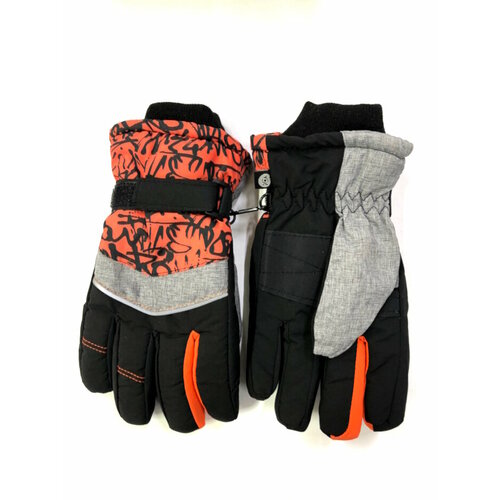 фото Перчатки yo! зимние с подкладкой из флиса, мембранные, размер 16, серый, черный