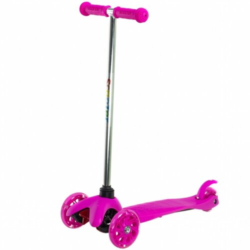 Самокат-кикборд DIGICARE DISCO, детский, max 60 кг, мигающие колеса, розовый