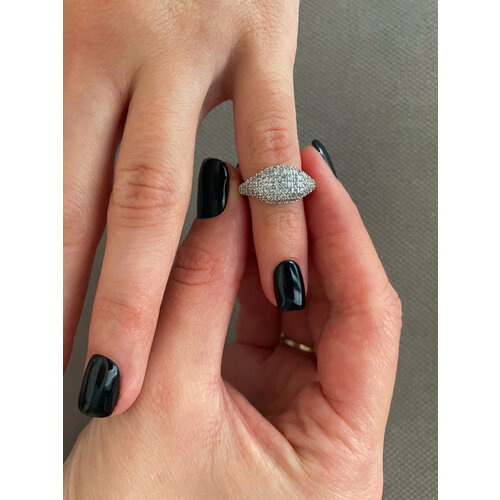 Печатка ALLUMER, циркон, размер 14, белый