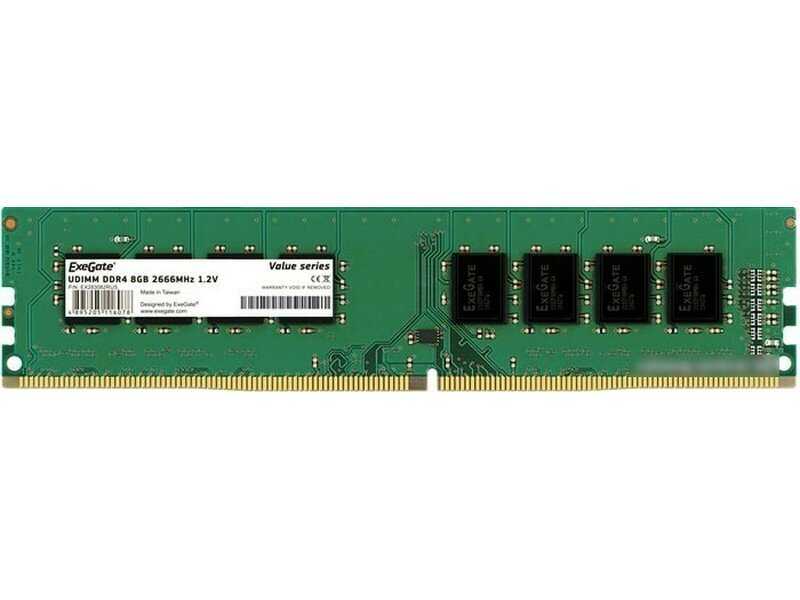 Память оперативная DDR4 ExeGate Value 8Gb 2666MHz pc-21300 (EX283082RUS) - фото №4