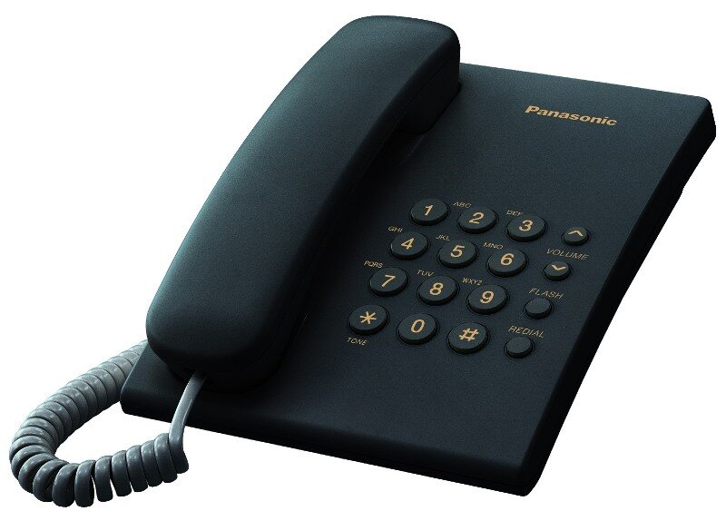 Телефон Panasonic KX-TS2350RUB (черный) {повторн. набор тон/импульс регулировка громкости}