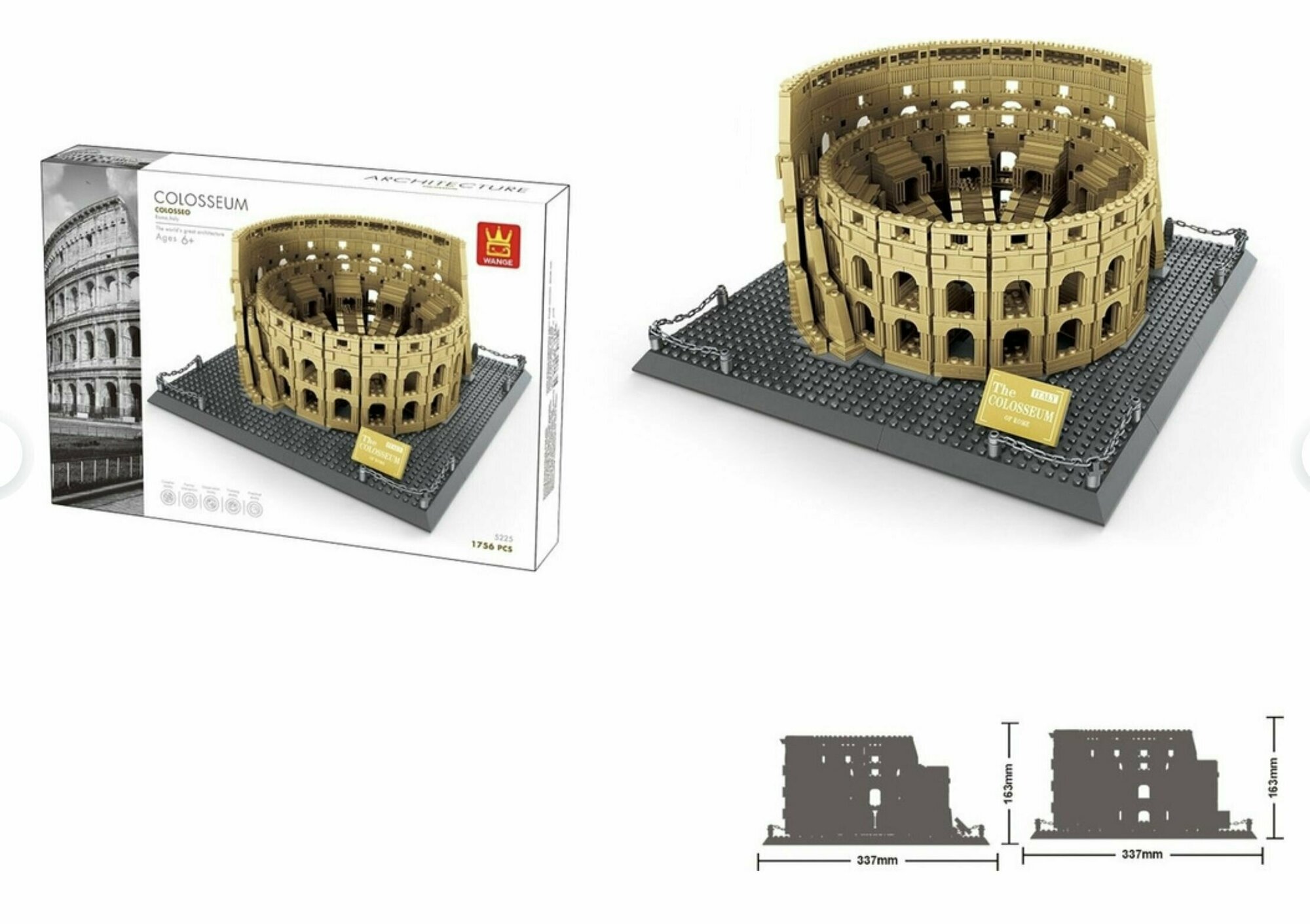 Конструктор Wange Колизей Рим Италия 1758 деталей