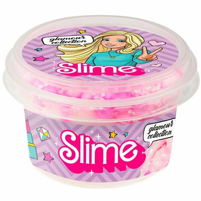 Slime Glamour collection crunch, розовый Волшебный мир - фото №1