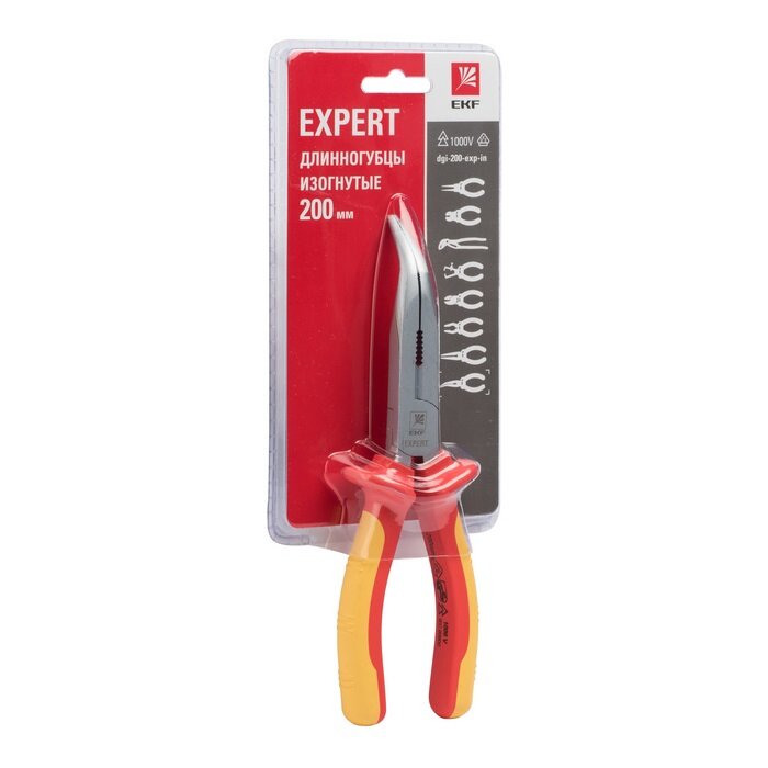 dgi-200-exp-in Длинногубцы изогнутые Expert 200 мм 1000В PROxima Упаковка (5 шт.) EKF - фото №8