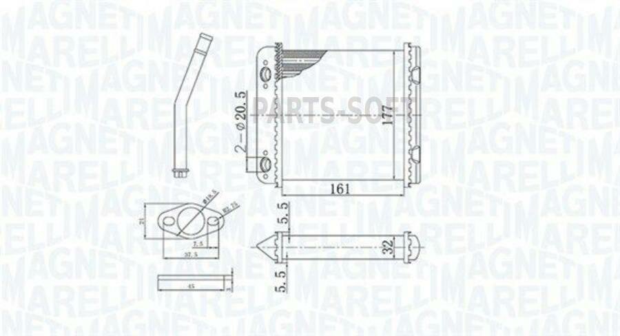 MAGNETI MARELLI 350218408000 (350218408000_MM) радиатор отопителя-. Opel (Опель) Astra (Астра) f