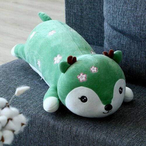 Мягкая игрушка-подушка «Оленёнок», 60 см, цвет зелёный подушка delphina 40x40 см цвет зелёный