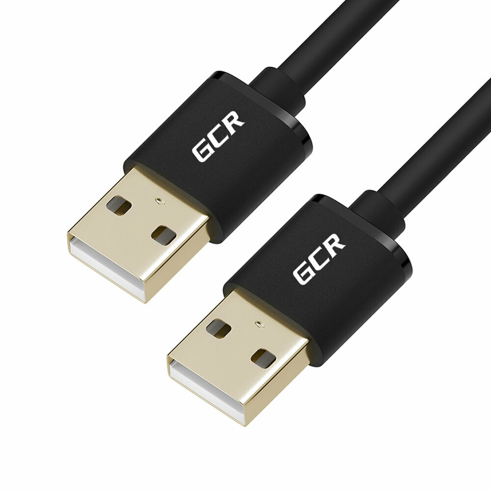 GCR Кабель 3 м USB АМ АМ черный позолоченные контакты 28 28 AWG экран армированный морозостойкий