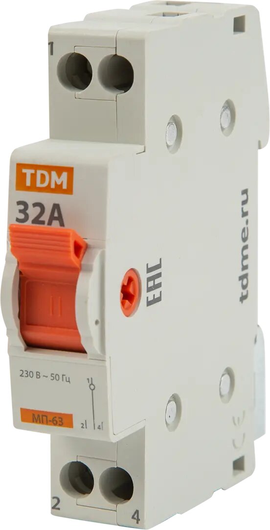 Выключатель нагрузки TDM Electric МП-63 1P 32 А трёхпозиционный