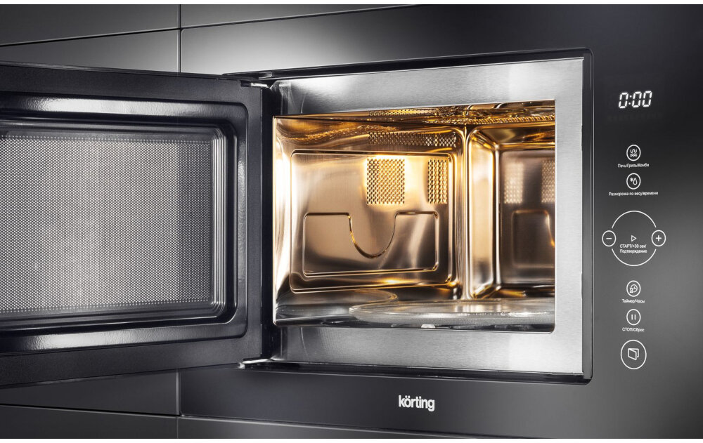 Встраиваемая микроволновая печь KORTING KMI 825 TGN, официальная гарантия — фото 1