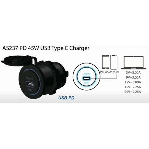 Разъем USB PD Type-C 45 Вт AS237 3642₽
