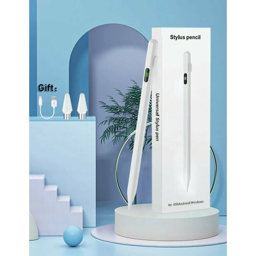 Стилус универсальный /Совместимость с iOS/ Android/ Windows/ Белый
