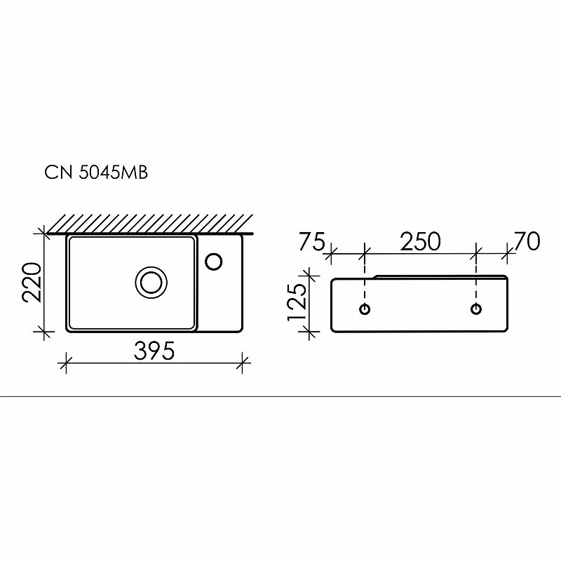 Раковина подвесная Ceramicanova Element CN5045MB 39,5 см - фотография № 7