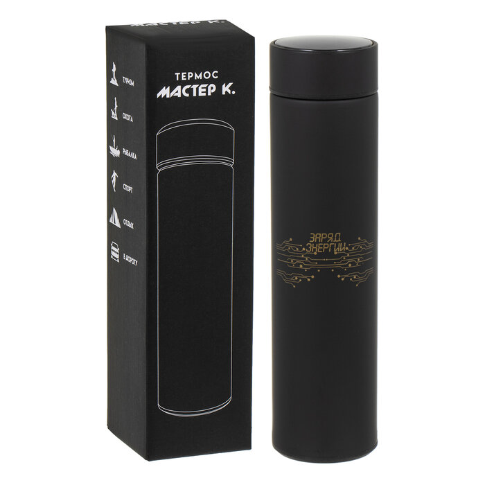 Термос, 500 мл, Basic "Мастер К", с ситечком, с датчиком температуры, сохраняет тепло 10 ч 7109005