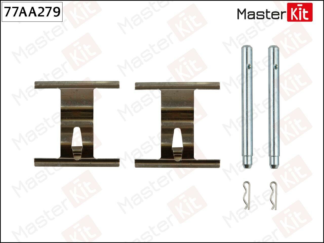 Комплект установочный тормозных колодок Volkswagen Touareg 10-02->05-10, Audi Q7 03-06->05-1 77AA279 masterkit 1шт