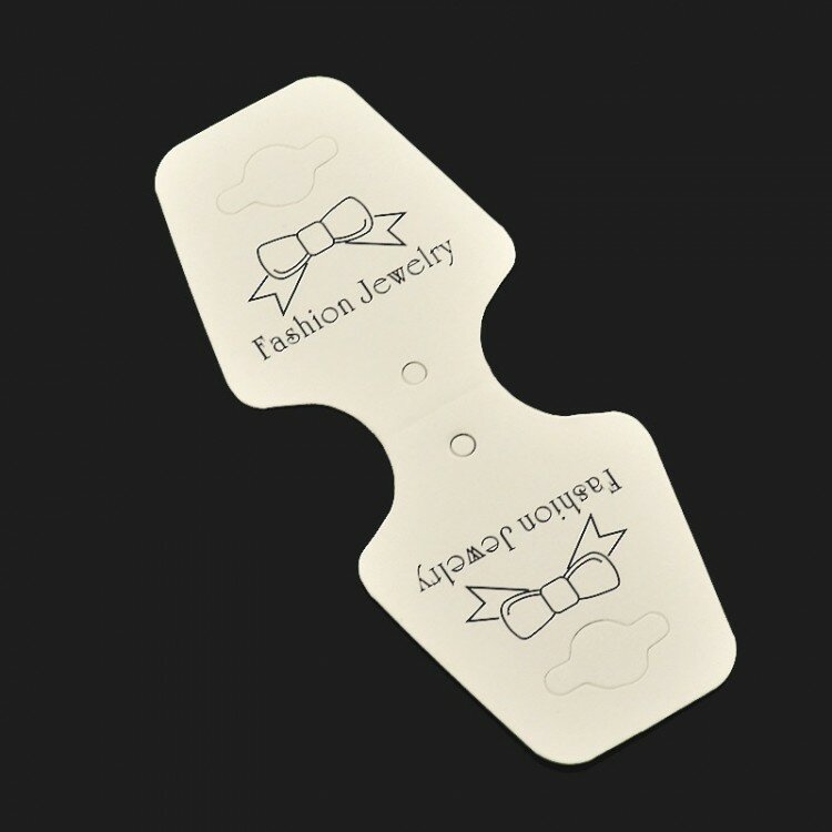 Карточки для демонстрации украшений 95х38х03мм отверстие 2мм цвет белый картон 321-009 10шт