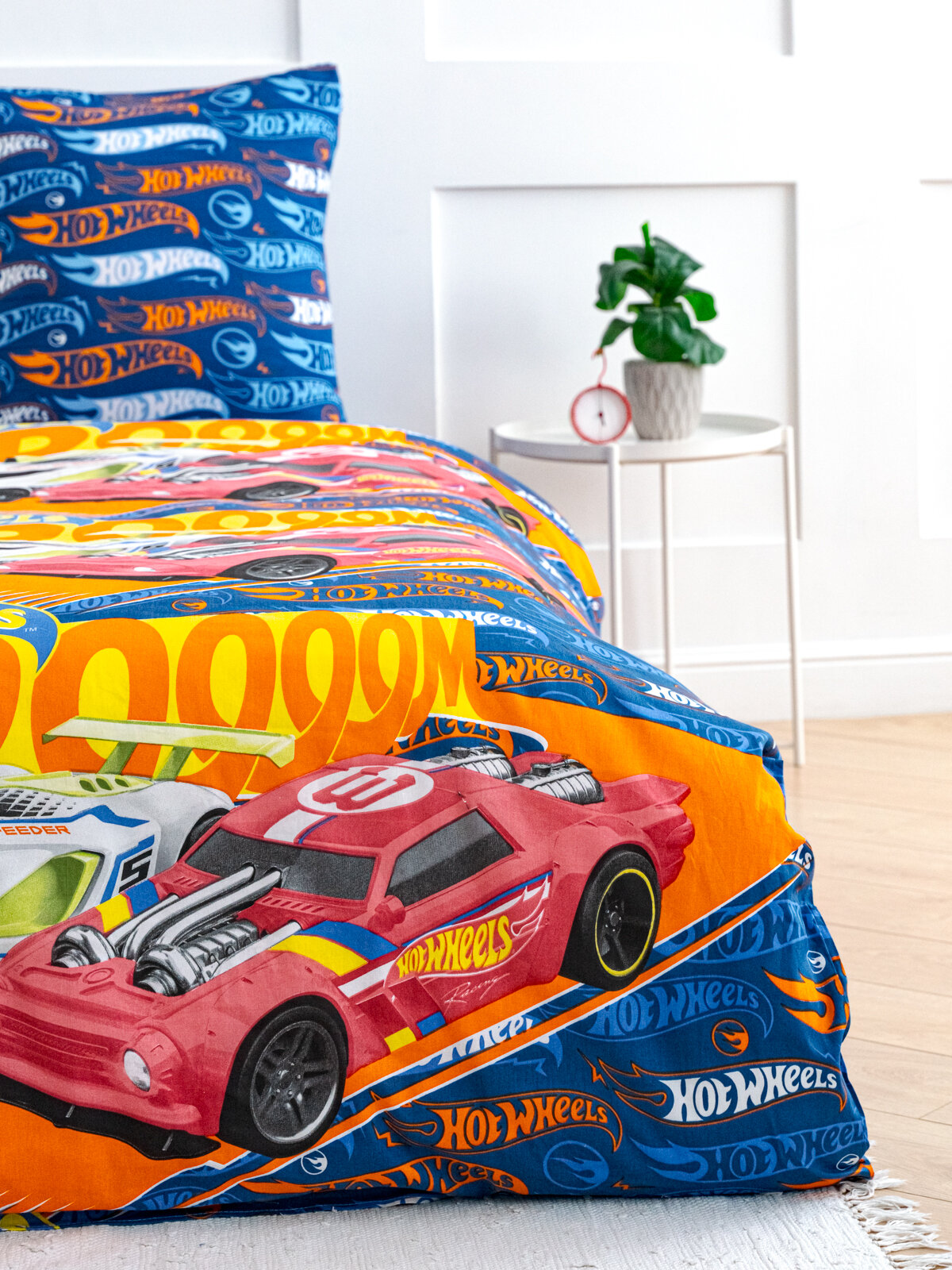 Детское постельное белье 1.5 спальное Павлинка Hot wheels бязь гонки — фото 1