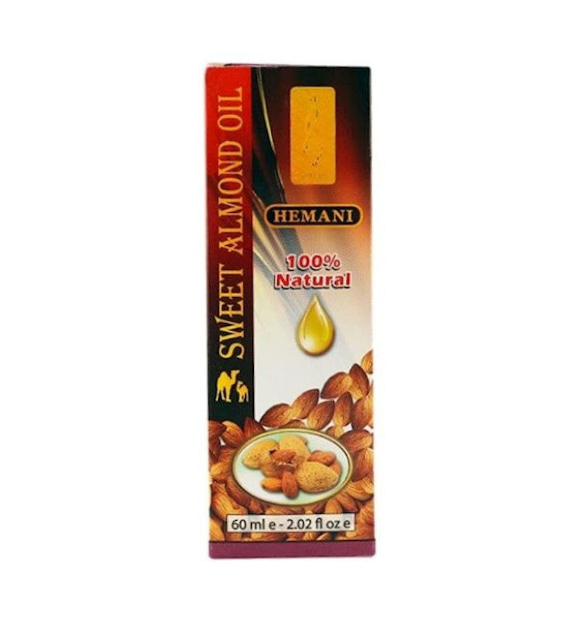 Масло сладкого миндаля Хемани (Sweet Almond Oil Hemani) против воспалений и старения кожи, для роста волос 60 мл.