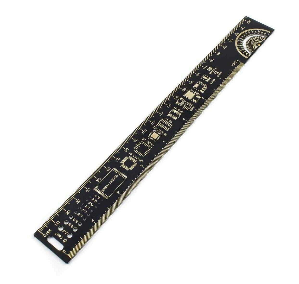 Линейка радиолюбителя для инженера-разработчика PCB Ruler, длина 25 см