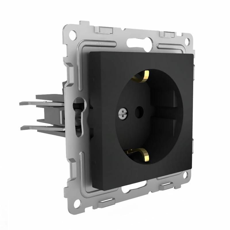 Розетка 1-м СП Pixel 16А IP20 с заземл. механизм карбон TOKOV ELECTRIC TKE-PX-R1Z-C14 - фото №3