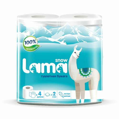 Туалетная бумага Snow Lama 2сл 4р белая 205₽