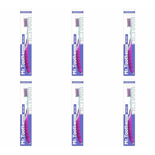 MR.Tooth Зубная щетка Care средняя, 6 шт