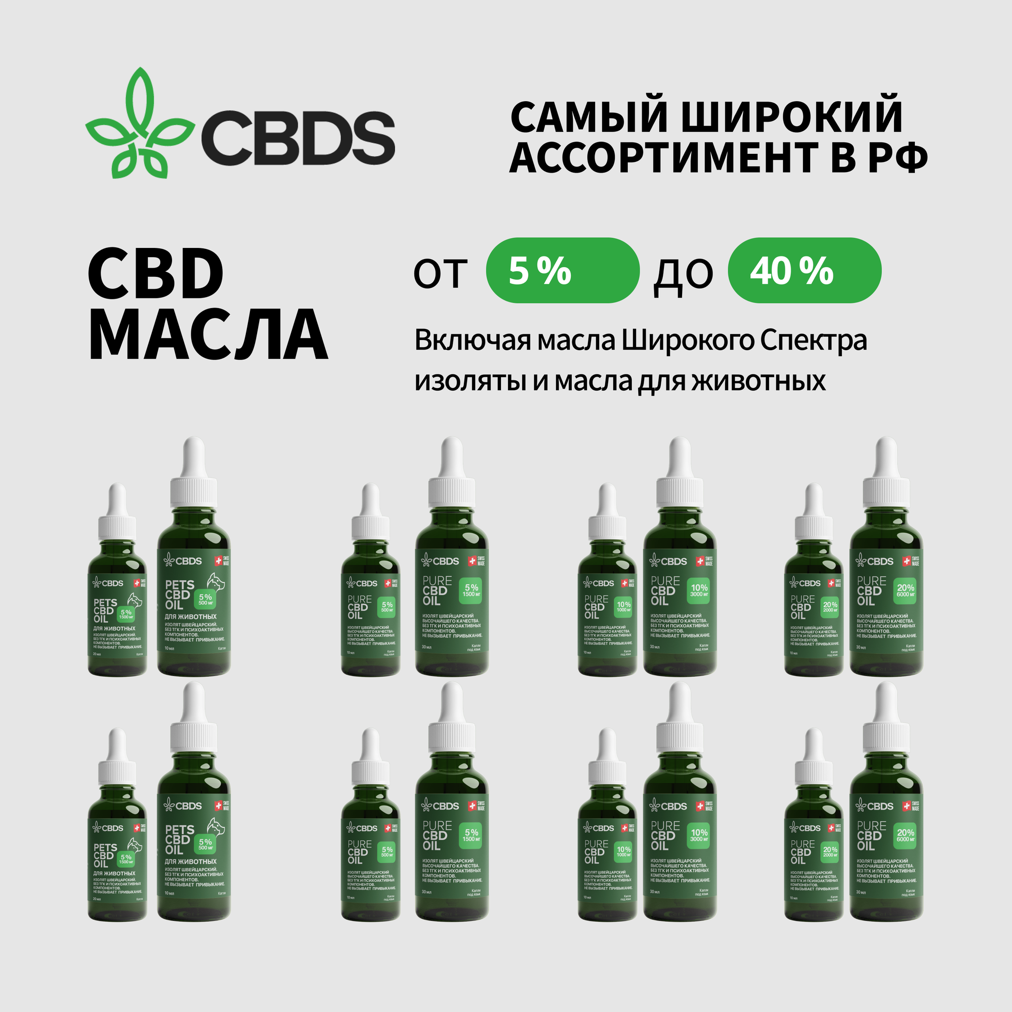 CBD Масло 20% (Hemp Seed Oil) 30 ml (Масло Конопляное)