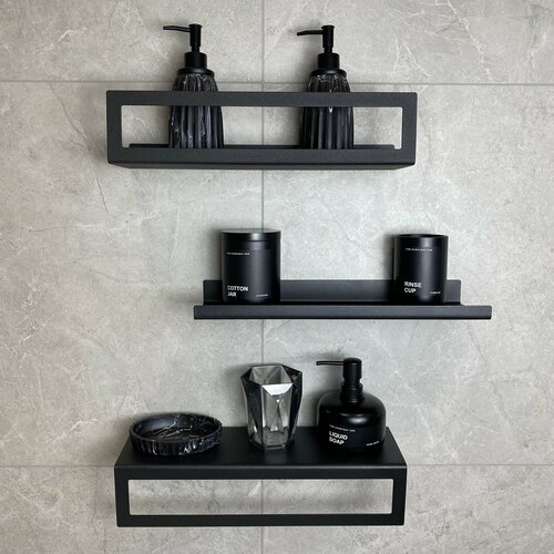 Полка для ванной комнаты Прямая 3 ярусная,40см 3 шт