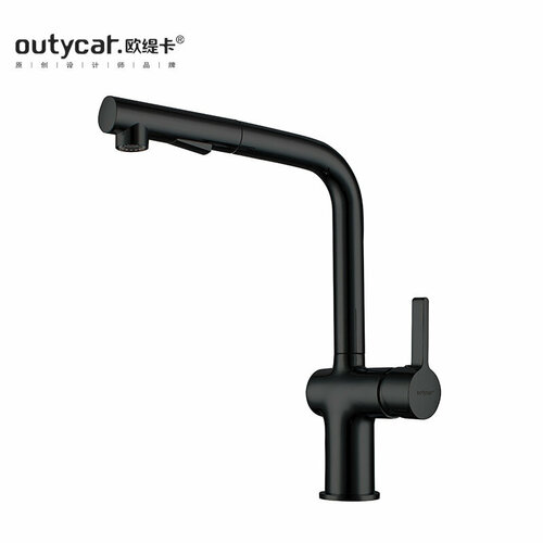 Смеситель для кухни с выдвижной лейкой tika черный