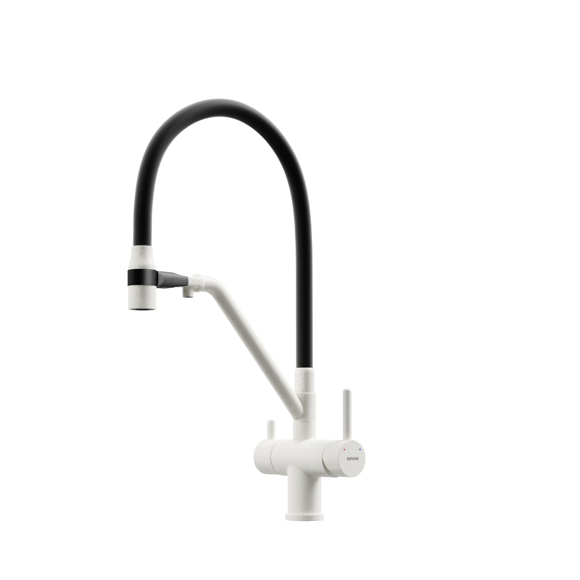 Смеситель для кухни SANCOS Dora с возможностью подключения фильтра для воды, цвет белый гранит, арт. SC4003GR