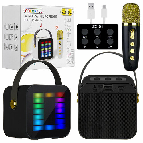 Портативная колонка с микрофоном RGB - ZX01 199900₽