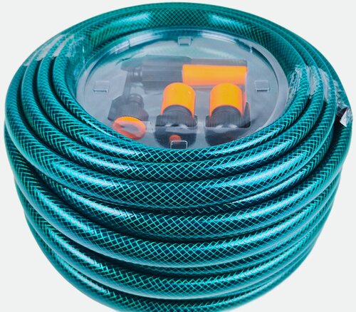 Изображение товара Шланг поливочный новэм ПВХ трехслойный армированный нитью Метеор 3/4", 20м (с фитингами)