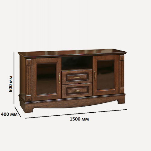 Изображение товара Тумба ТВ ммк-древ Венетто 150*40*60 грецкий орех 2,5 + тонировка.