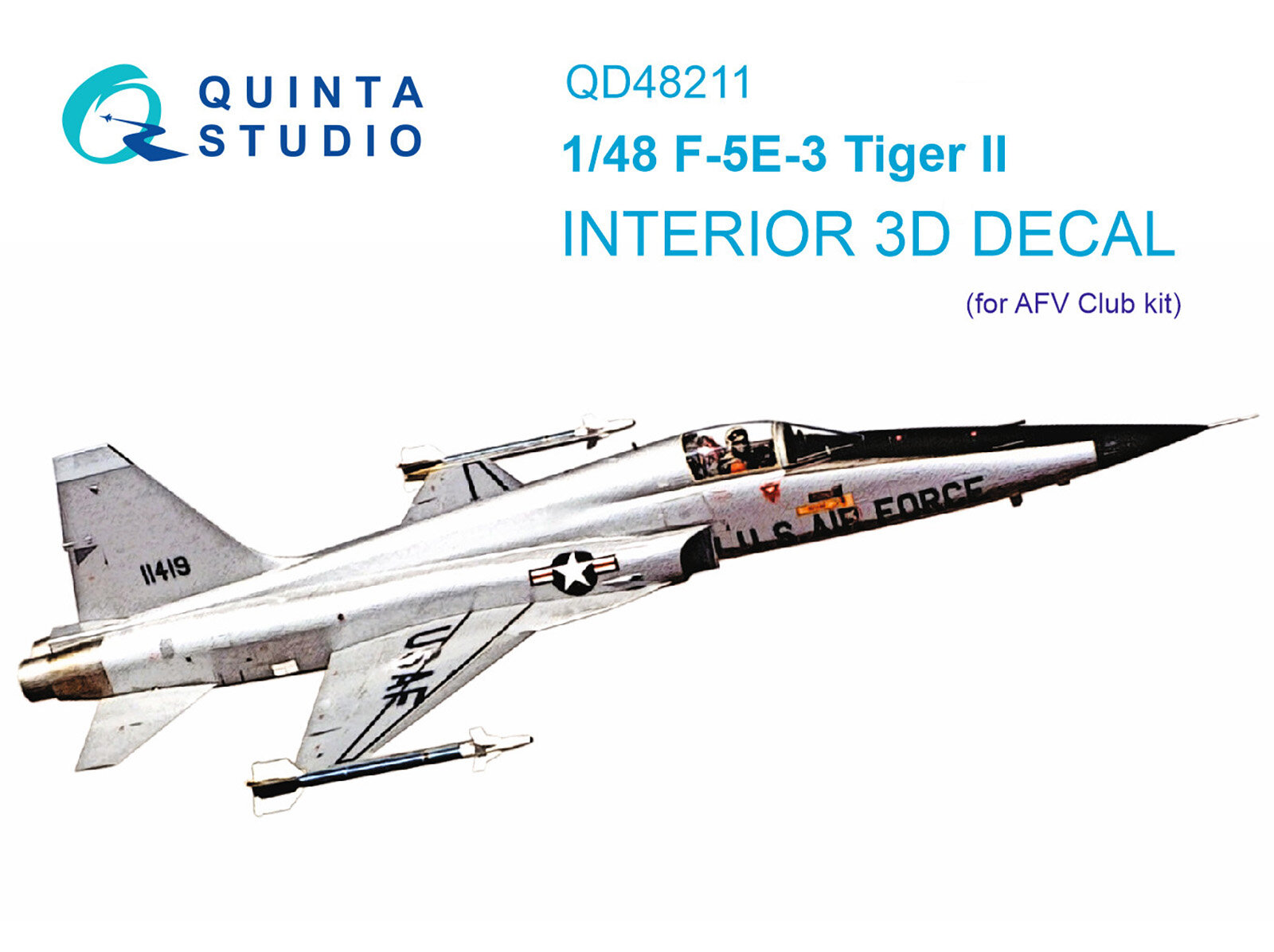QD48211 3D Декаль интерьера кабины F-5E-3 Tiger II (AFV Club)