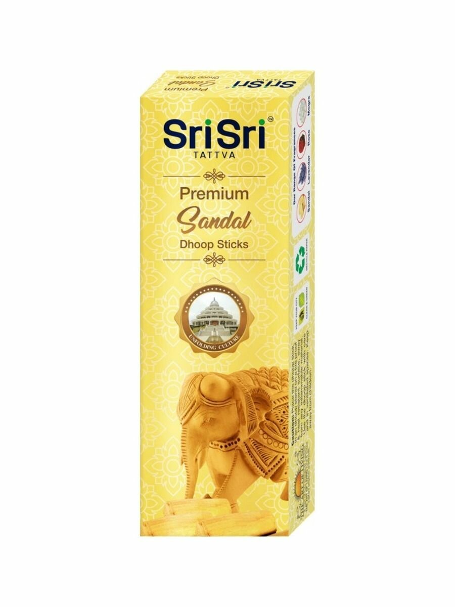 Благовония палочки Sri Sri Tattva Премиум Сандал (Premium Sandal), 100 г