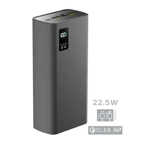 Внешний аккумулятор Olmio QR-30 30000mAh 225W PD Серый 3150₽