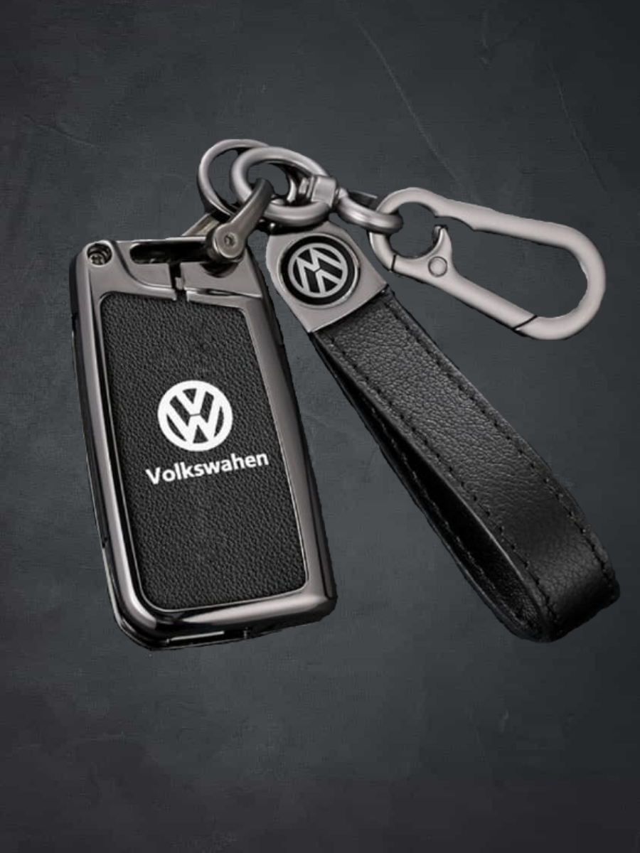 Защитный чехол для Volkswagen, (Авто Обнова), черный с логотипом и брелоком