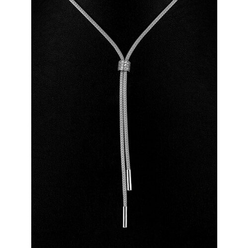 Колье L-Silver, серебро, 925 проба, фианит, длина 47 см., серый, серебряный