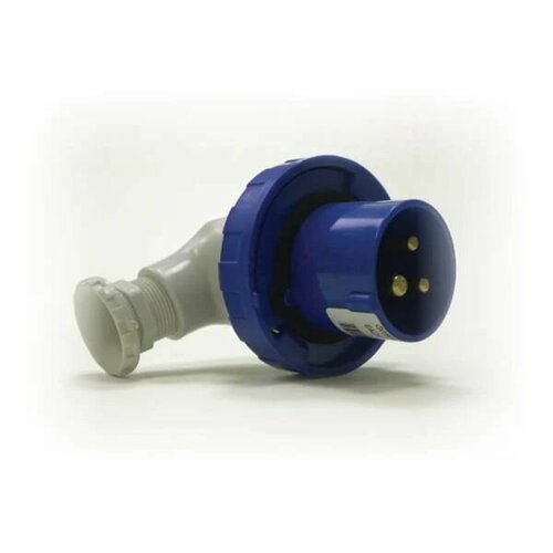 Вилка IP67 2PE 16A 200-250В 5060Гц 90 градусов синяя винтовая проводка GW60108 Италия 1850₽