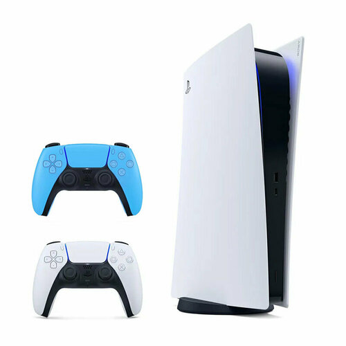 Игровая приставка Sony PlayStation 5 Slim Digital Edition без дисковода 1000 ГБ SSD без игр 2-й геймпад звездный синий 68430₽