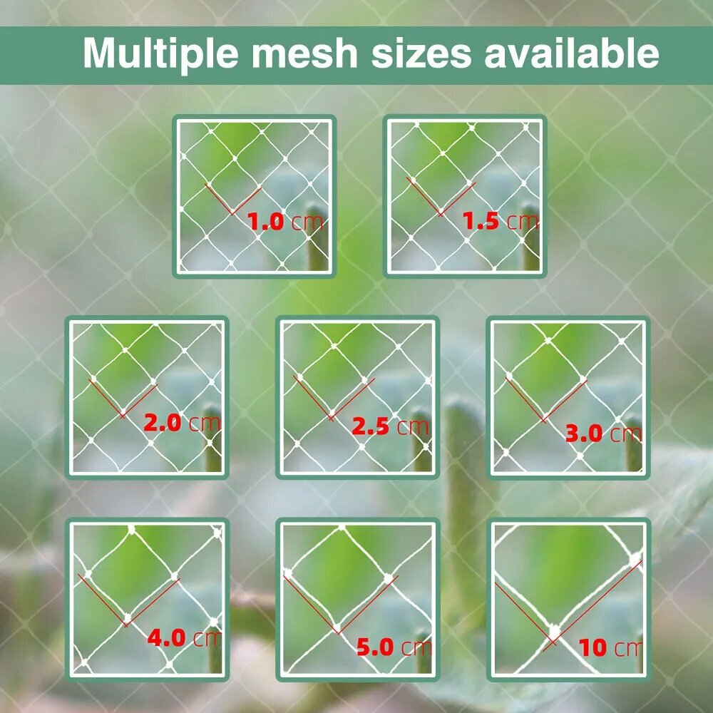 Изображение Сетка защитная садовая, общий размер 2-10 - 5-30 м, белый, White Mesh 10x10cm, 2x10m