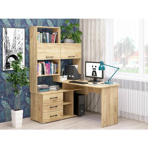 Стол письменный СК-62 с надстройкой ЛДСП цвет крафт золотой 22160₽