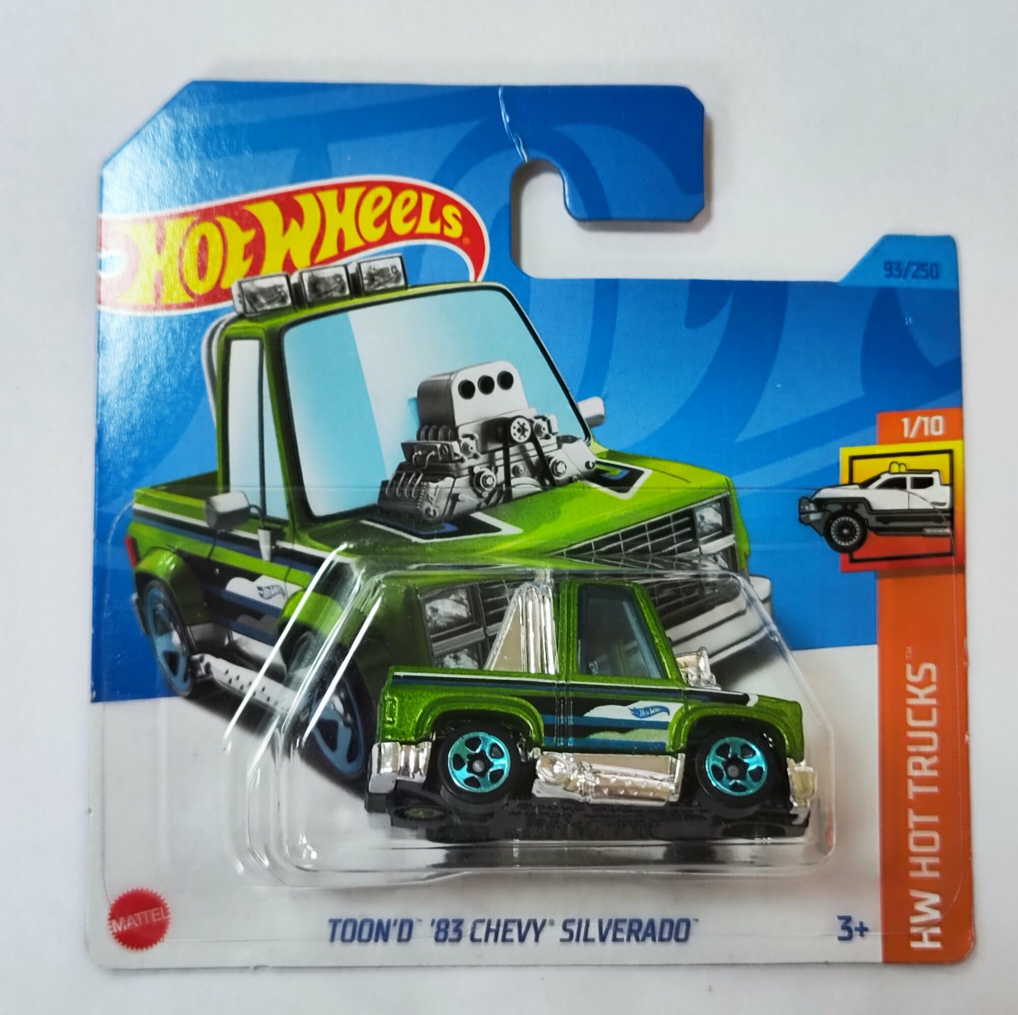 Hot Wheels Машинка базовой коллекции TOON`D `83 CHEVY SILVERADO зеленая 5785/HKH98