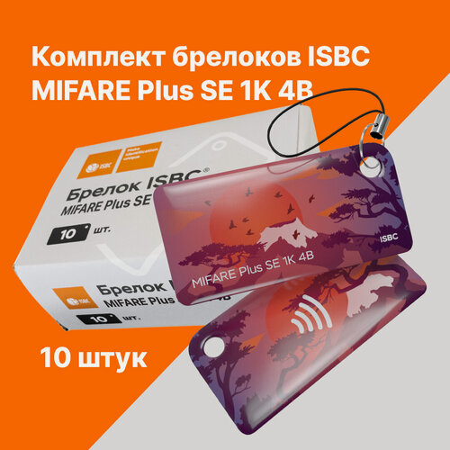 Изображение товара Брелок ISBC MIFARE Plus SE 1K 4B "Векторные пейзажи; Вулкан", 10 шт, арт. 121-39924
